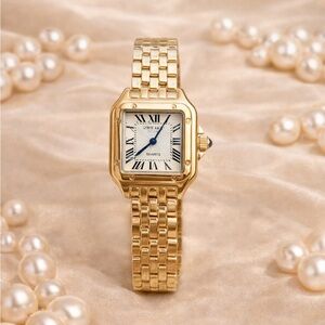 Panthere Classic Rectangle Stainless Steel Gold Watch